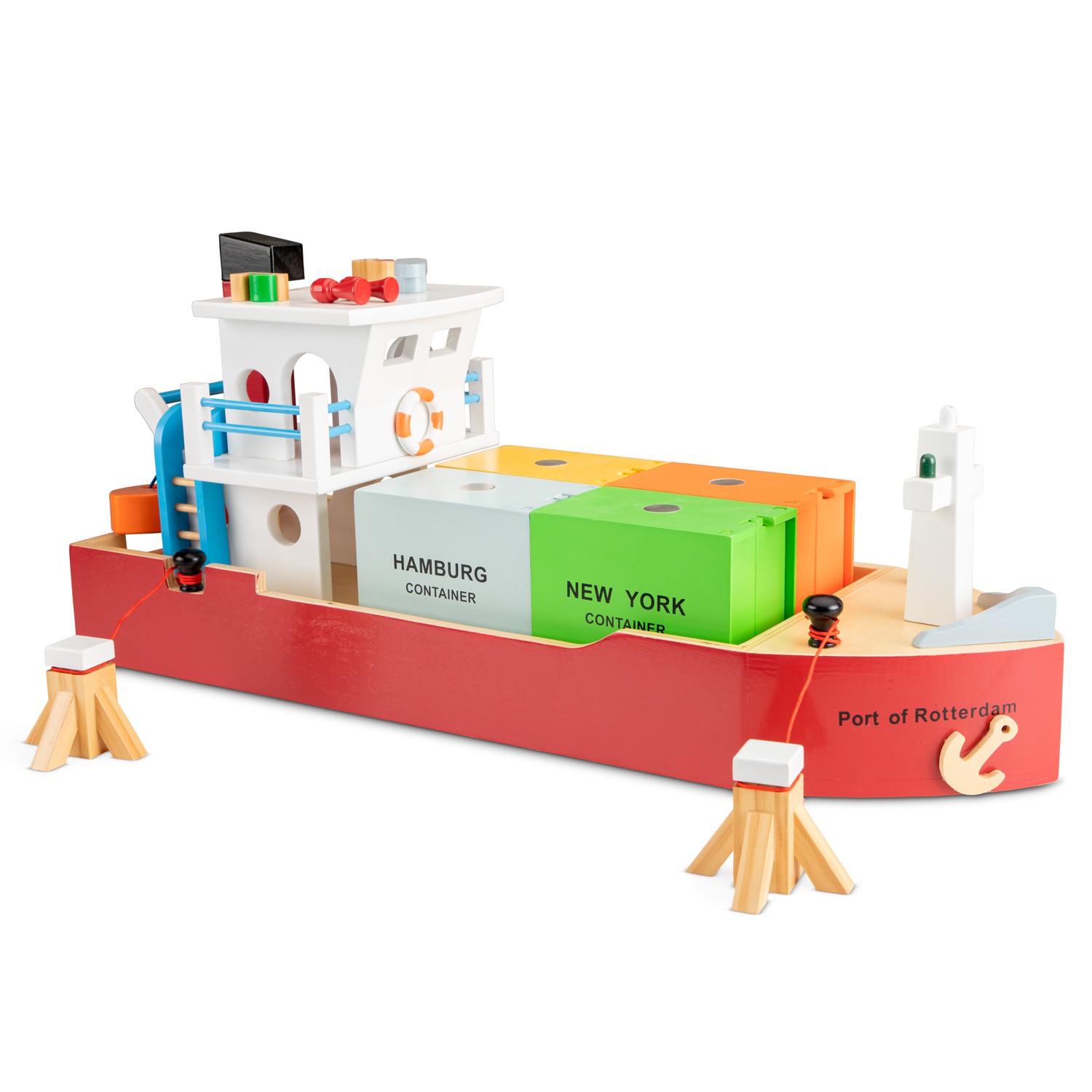 Wooden container sales ship toy